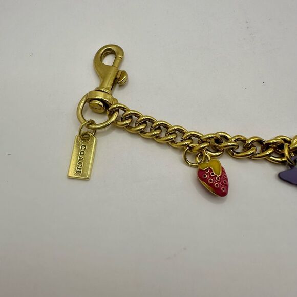 Faux Designer Faux Gold Charm Purse Chain with Colorful Charms NWOT - Picture 2 of 6